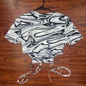 Shein Marble Cropped Tshirt